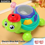 Blow Ball Turtle Toy for Kids - Musical Crawling Turtle with Lights & Sound