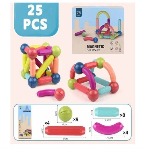 Magnetic Toys Building Blocks - Toddler STEM Sticks & Balls Stacking Toy Set