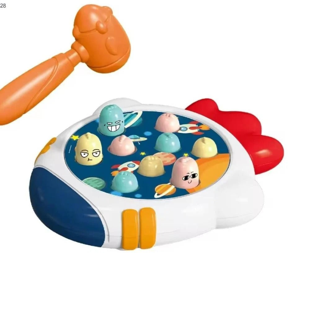 Space Rocket Whack-A-Mole Game Toy Set with 2 Mallets