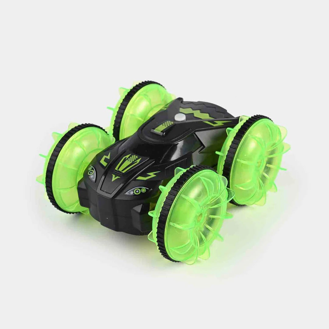 Double Sided RC Stunt Car - 360 Rotating Light Up Remote Control Stunt Toy