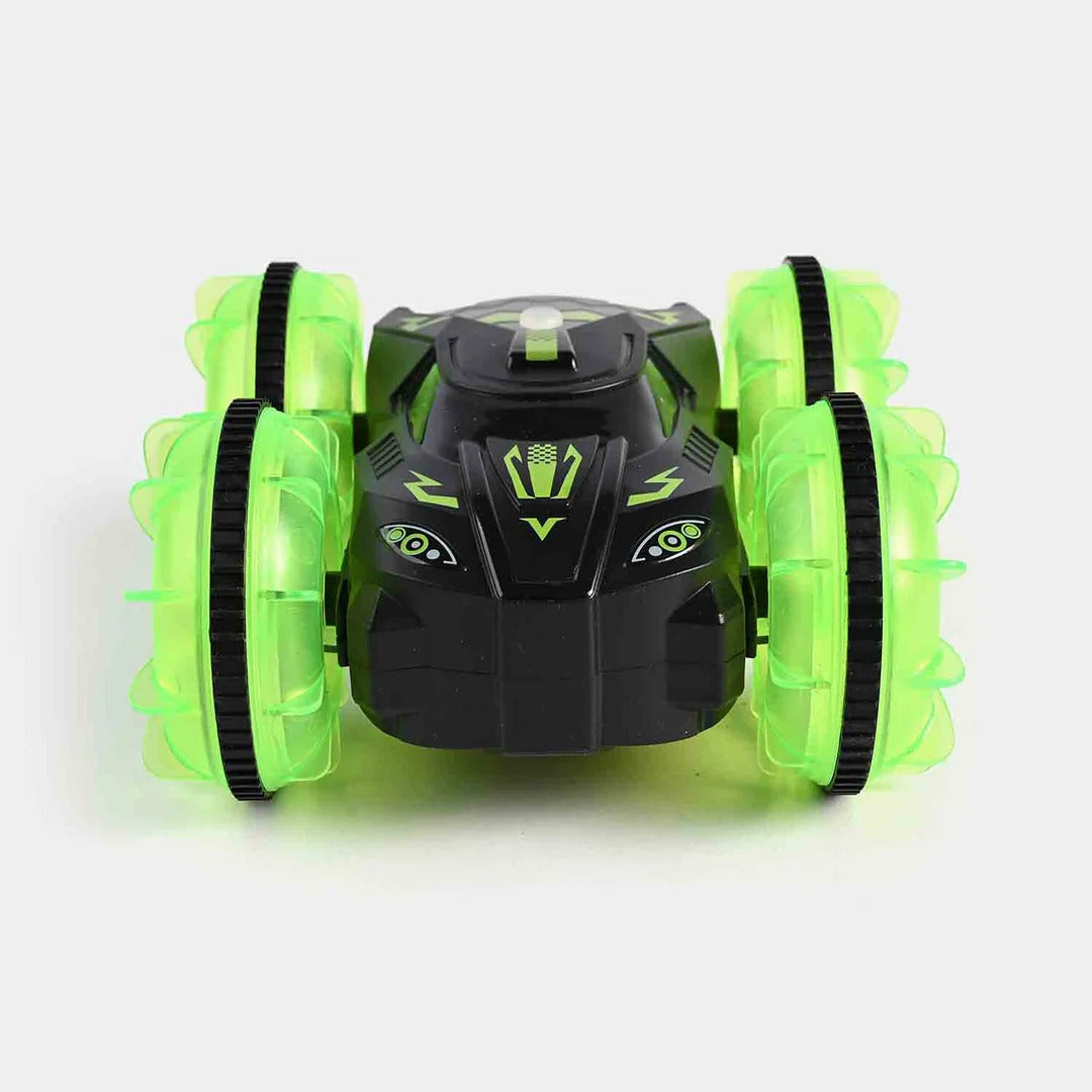 Double Sided RC Stunt Car - 360 Rotating Light Up Remote Control Stunt Toy