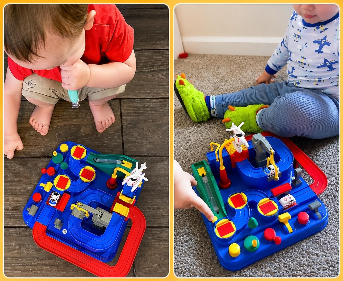Car Adventure Track Game - City Rescue Race Track Toy Set for Kids