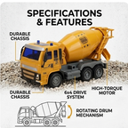 Remote Control Construction Excavator Toy with Smoke Effect & Rechargeable Battery