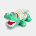 Transparent Gear Crocodile Toy for Kids - Light & Music Bump and Go Toy