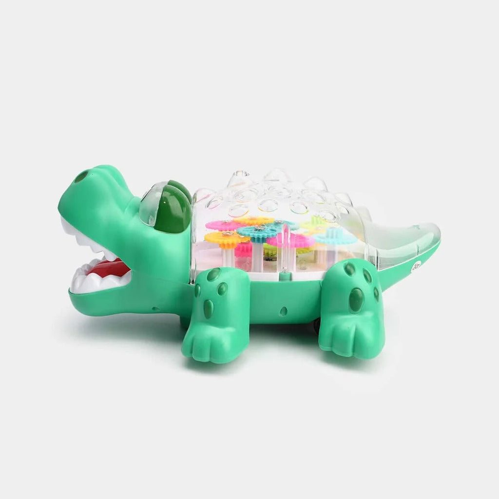 Transparent Gear Crocodile Toy for Kids - Light & Music Bump and Go Toy