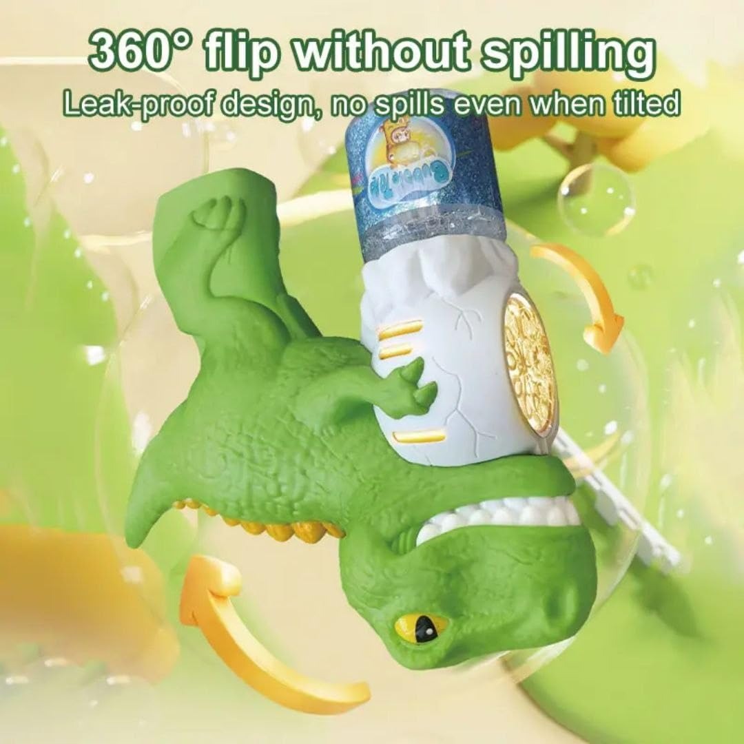 Raptor Dinosaur Automatic Bubble Gun Toy with LED Lights & Solution