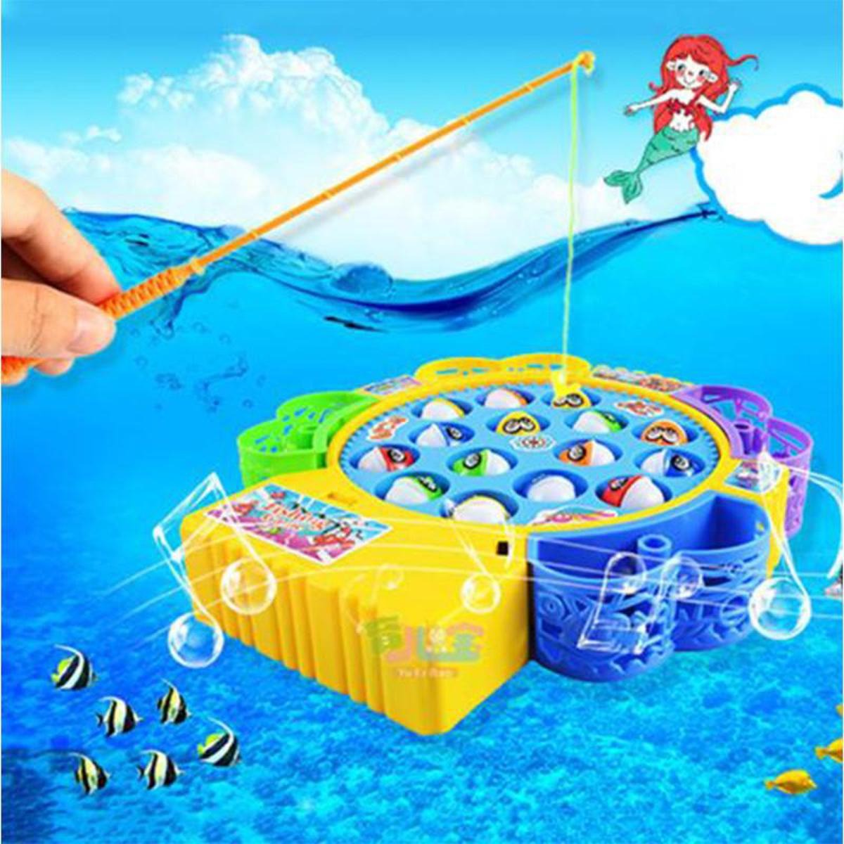 Electric Rotating Musical Fishing Game Toy Set