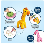 Giraffe Painting Projector Table for Kids – Interactive Drawing Desk with Light, Music & 12 Color Pens