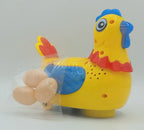 Hen Laying Egg Musical Toy - Bump and Go Light-Up Animal Toy for Toddlers