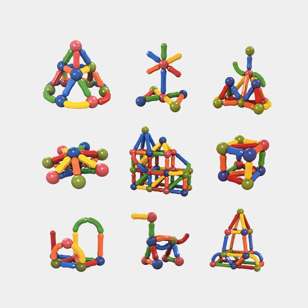 Magnetic Toys Building Blocks - Toddler STEM Sticks & Balls Stacking Toy Set