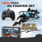 K500 MAX RC Fighter Jet Drone – 2.4GHz Stunt Plane with Altitude Hold & LED Lights