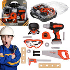 Kids Pretend Play Tool Set - Electric Drill Toy Set with Carrying Case