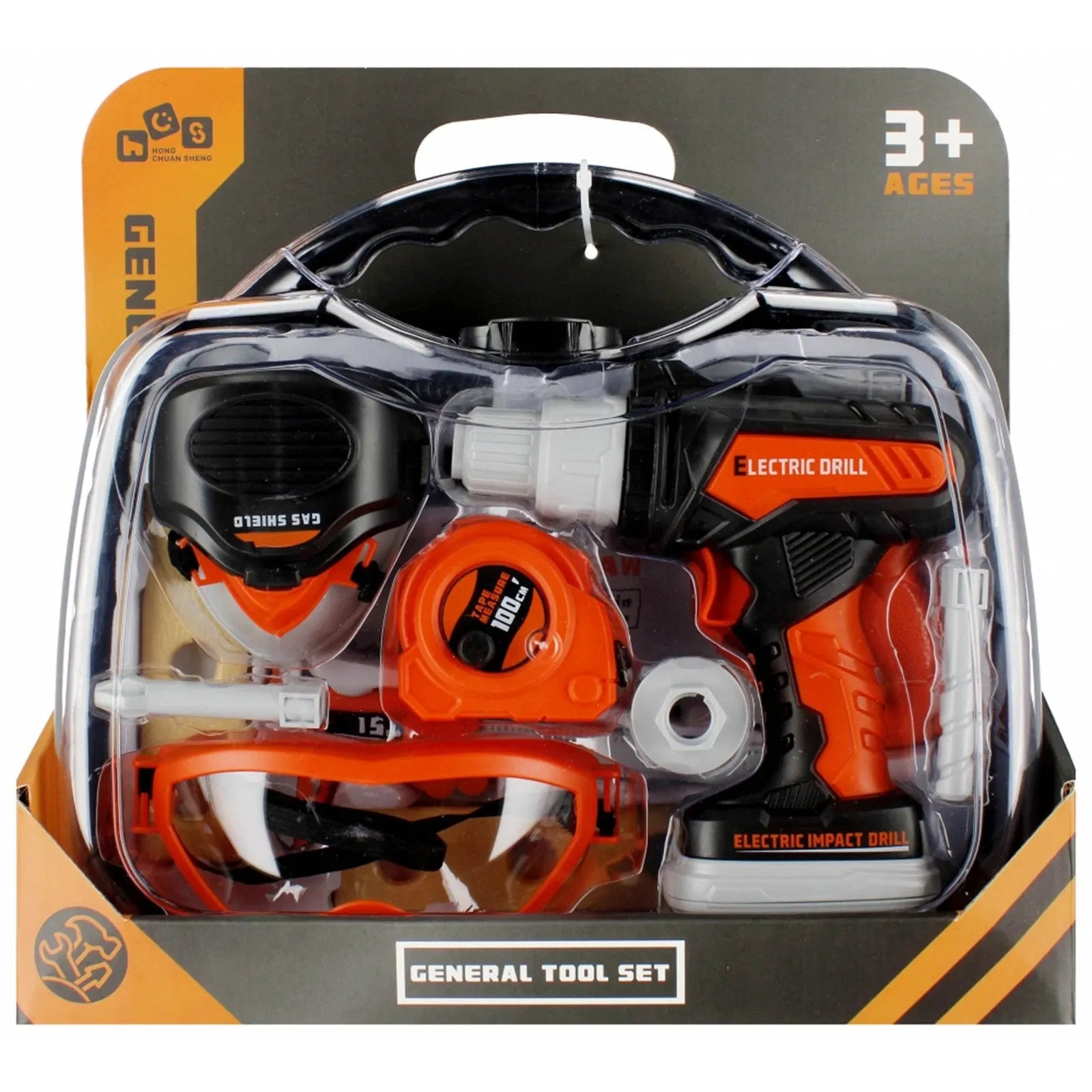 Kids Pretend Play Tool Set - Electric Drill Toy Set with Carrying Case