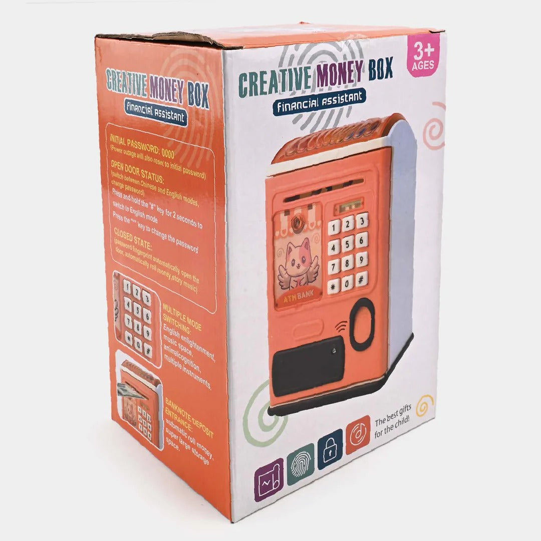 Creative Money Box Electronic ATM Piggy Bank - Fingerprint & Password Safe Toy for Kids