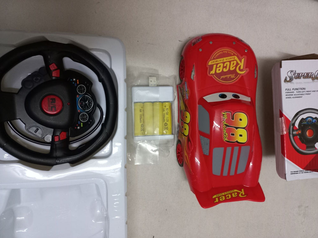 Lightning McQueen Remote Control Steering Wheel Car - Rechargeable RC Racing Car