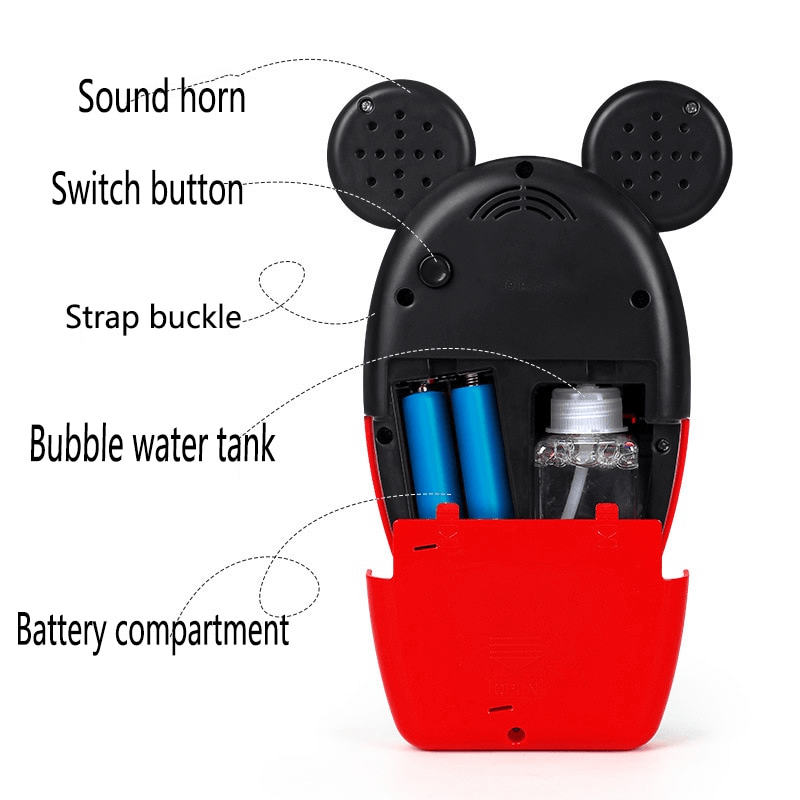 Mickey Mouse Automatic Bubble Machine for Kids – Light & Sound Outdoor Bubble Blower