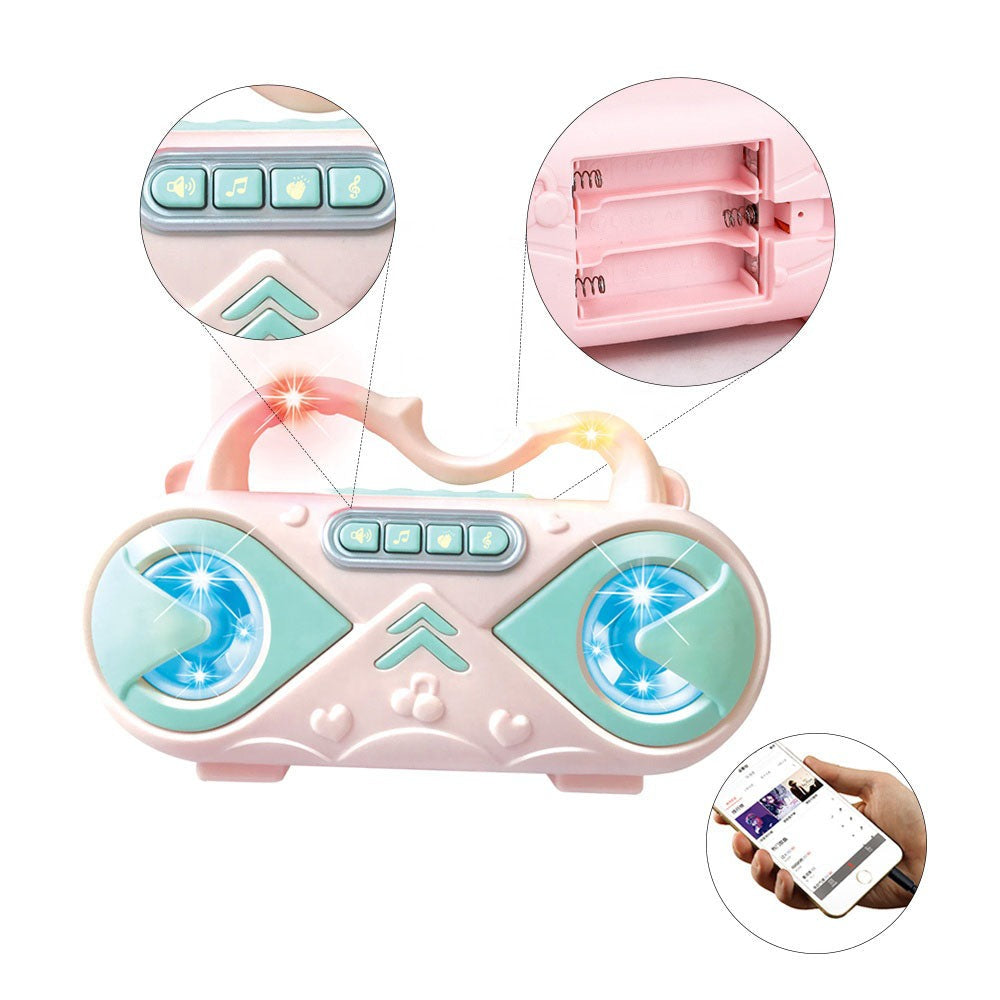 Kids Mini Music Player Radio Toy - Musical Boombox Toy for Toddlers