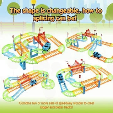 Rapid Variety Track Set for Kids - Flexible DIY Race Track with Battery Operated