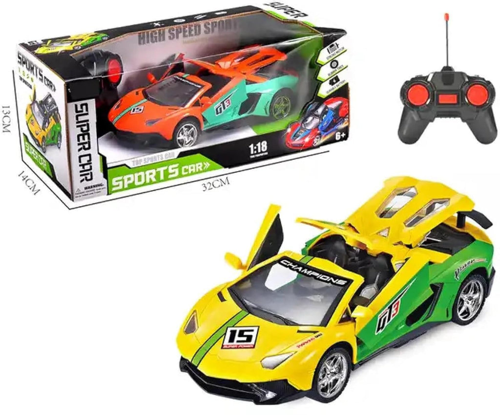 1:18 Scale High Speed RC Racing Supercar - Rechargeable Remote Control Car