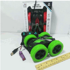 Double Sided RC Stunt Car - 360 Rotating Light Up Remote Control Stunt Toy