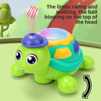 Blow Ball Turtle Toy for Kids - Musical Crawling Turtle with Lights & Sound