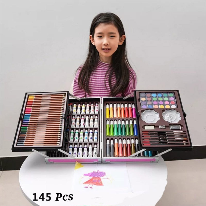 145-Piece Deluxe Metal Case Art & Painting Set